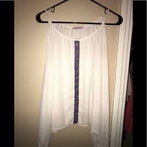 Blouse with open arms